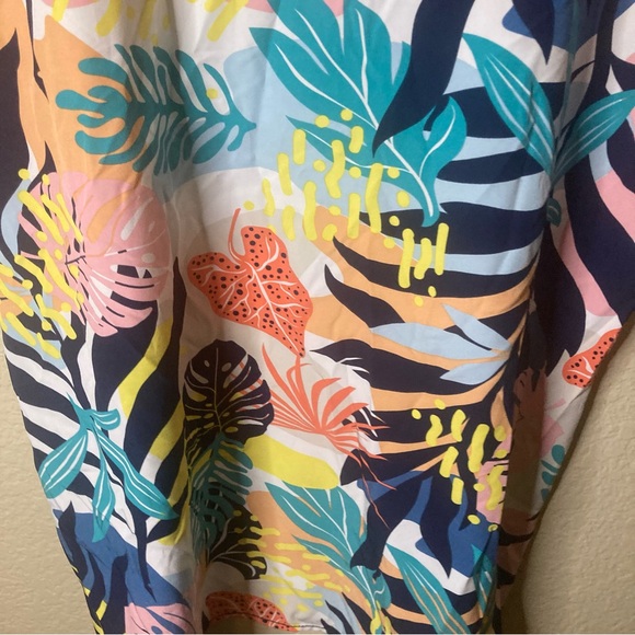 Good Vibes Men’s Floral Hawaiian Casual Resort Button Up T-Shirt Men’s Size L - Picture 12 of 14